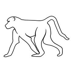 Monkey Side View Outline