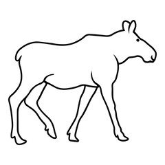Moose Side View Outline