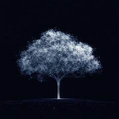 A stunning digital art depiction of a glowing tree against a dark background, showcasing an ethereal and modern aesthetic.