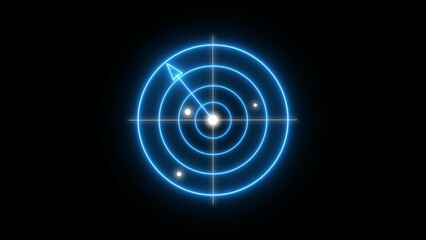 Technology Scanning Military Target Radar Screen Illustration Background.