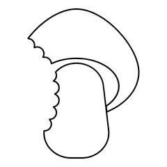 Mushroom Bitten Outline