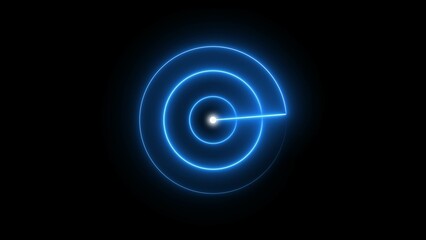 Technology Scanning Military Target Radar Screen Illustration Background.