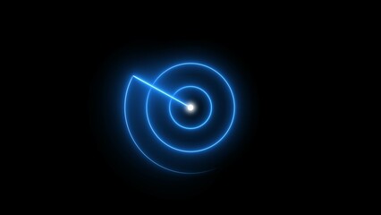 Technology Scanning Military Target Radar Screen Illustration Background.