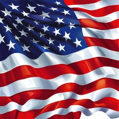 Obraz premium A Close-Up View of a Waving American Flag