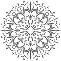 Flower Bloom Radial mandala design silhouette vector illustration
