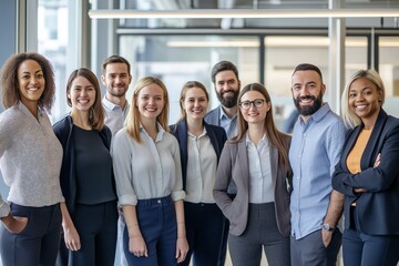 A diverse team works together in a modern office, highlighting the importance of teamwork, communication, and innovation for achieving corporate success and growth in their industry