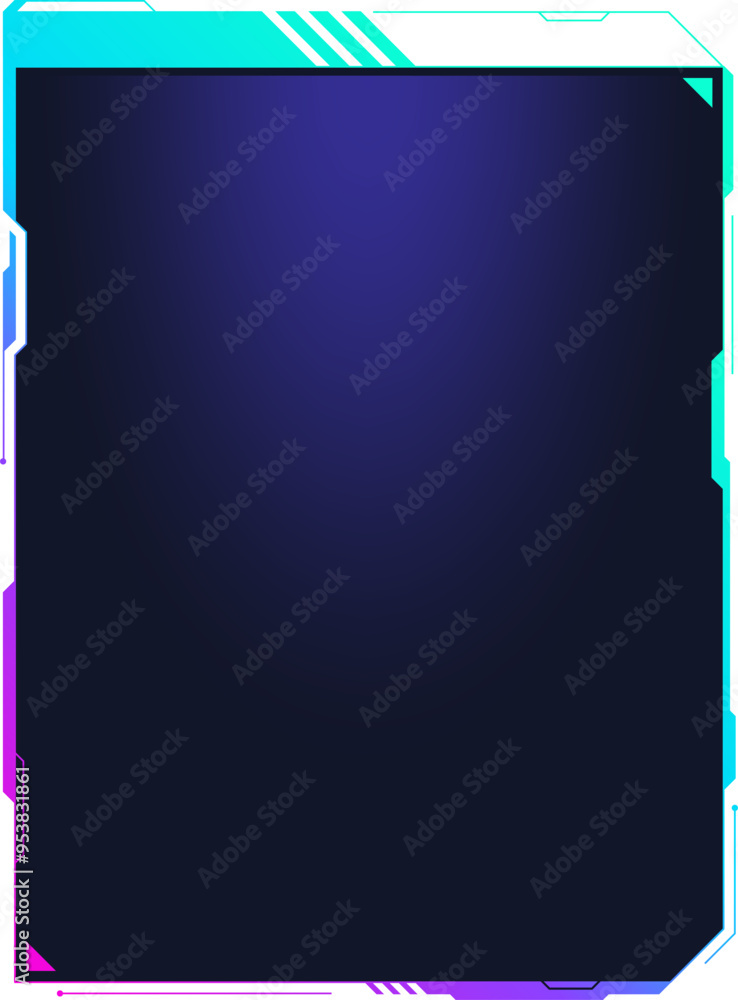 Poster futuristic game screen with neon black gradient. cyberpunk interface element