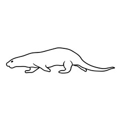 Fototapeta premium Otter Side View Outline
