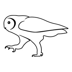 Owl Side View Outline