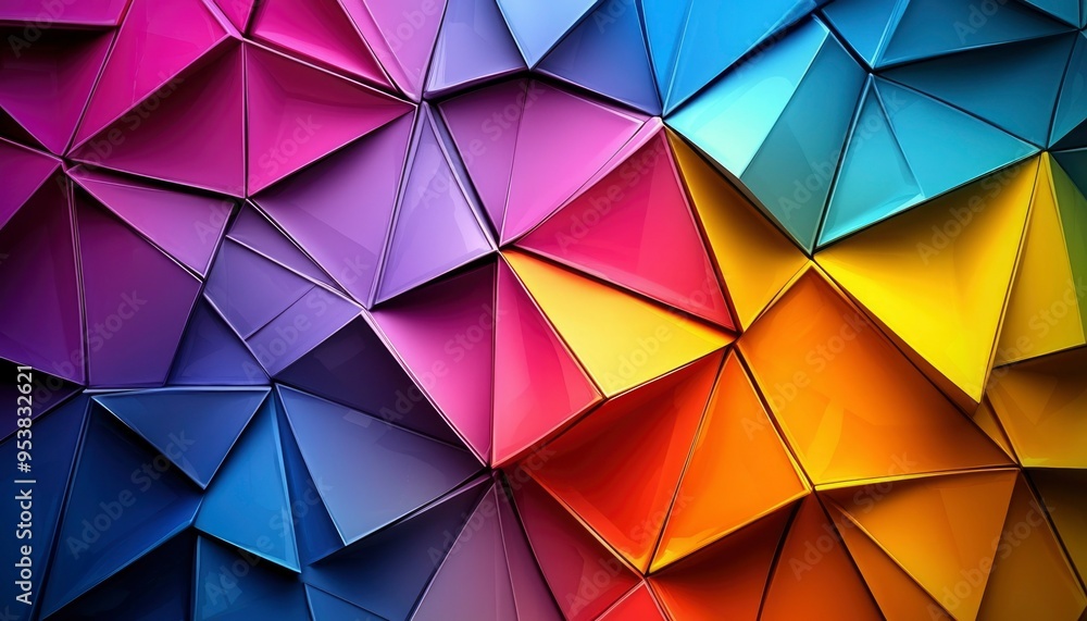Aufkleber abstract colorful triangular geometric pattern