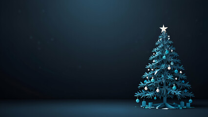 Minimalistic Blue Christmas Background | Elegant Holiday Design