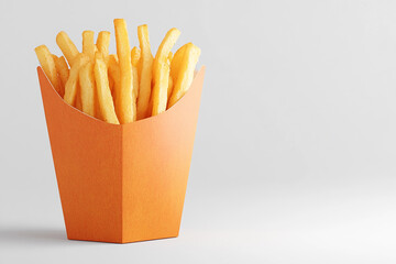 fried French fries with simple background generated by AI