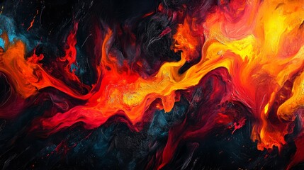 Lava Flow: Abstract Art of Intense Color and Movement
