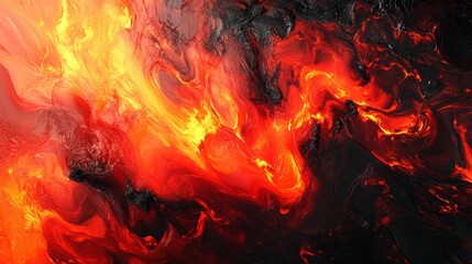 Fototapeta premium Abstract Lava Flow: Intense Colors & Dynamic Movement in Art