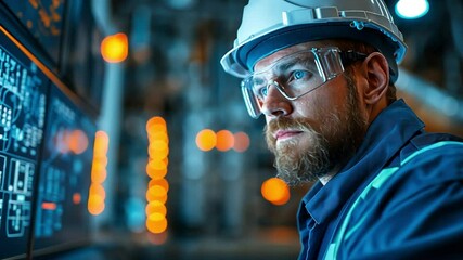 An industrial pipeline power plant's operator room is being watched by a control system specialist.