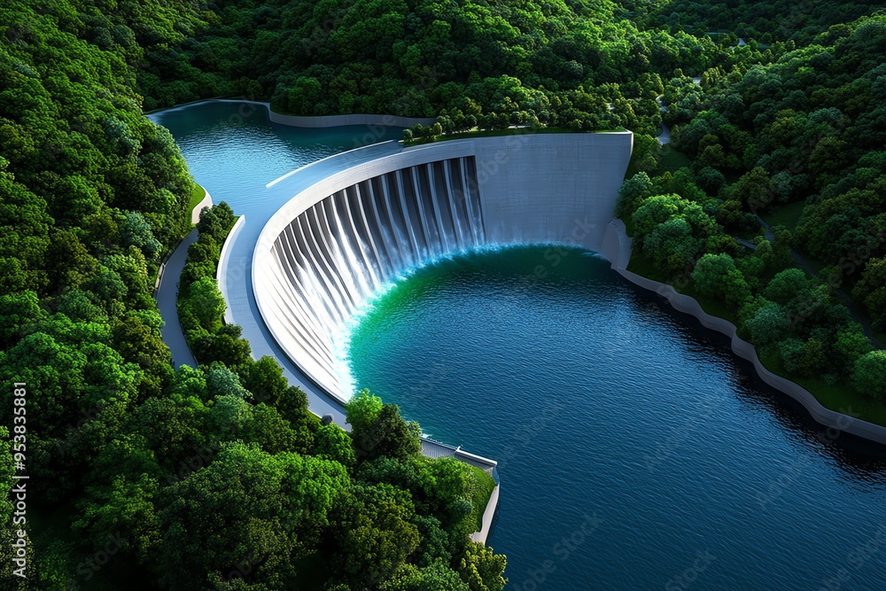 Aufkleber hydropower advancements and energy efficiency are captured in a minimalist design focusing on the st