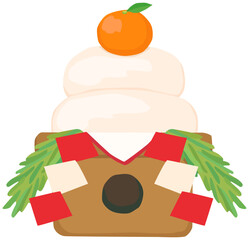 鏡餅 正月飾り ベクター素材