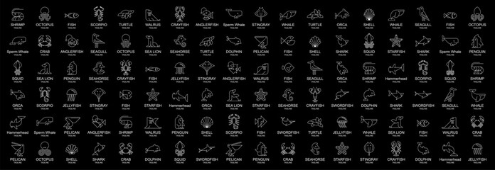 Animals logos collection. Animal logo set. Icon design © Nataliia