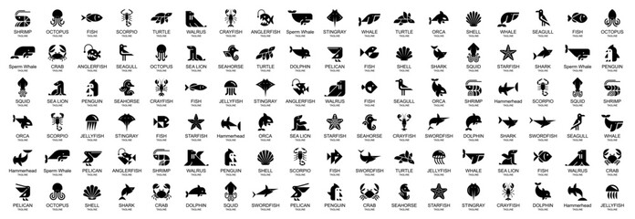 Animals logos collection. Animal logo set. Icon design © Nataliia