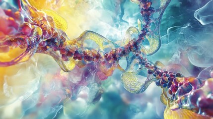 Abstract Digital Art: Twisted DNA Structures - Complex_10