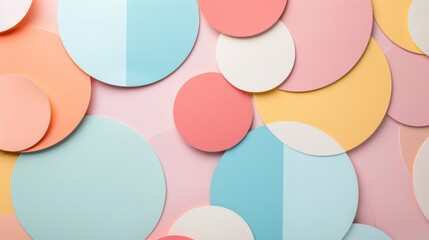 Minimalist geometric patterns with pastel color, abstract banner. Generative AI