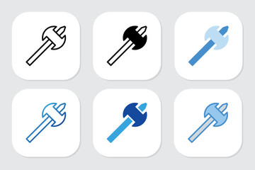 axe icons with various design styles	