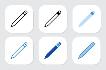 pencil icons with various design styles	