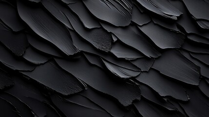 Obraz premium Abstract black texture with layered paint strokes, ideal for backgrounds or artistic projects that need a bold, dark aesthetic.