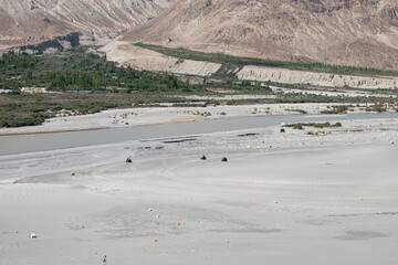Nubra Vally in Ladakh, India the scenic view of leh ladakh with free space