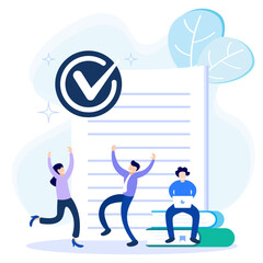 Illustration vector graphic cartoon character of completed work