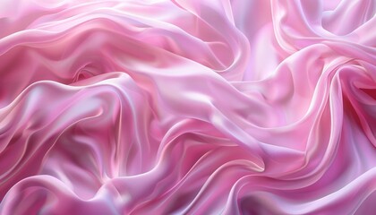 Obraz premium Flowing Pink Fabric with Elegant Folds Creating Soft Graceful Visual Texture and Patterns in Light