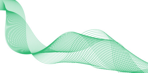 Abstract vector background with green wavy lines. green wave background. Design element for technology, science, modern concept. Wave lines motion vector design