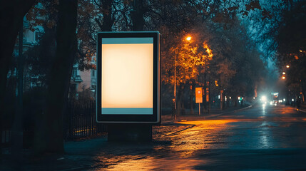 Outdoor blank billboard on the street