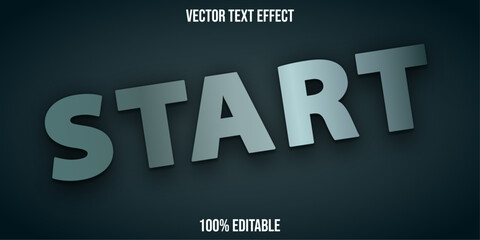 Metallic start text effect, editable shiny and elegant text style