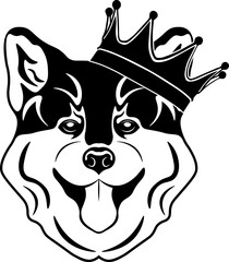 Akita Wearing A Crown