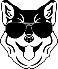 Akita In Sunglasses