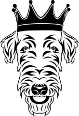 Airedale Terrier Wearing A Crown