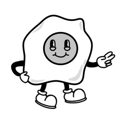 Half Boiled Egg Mascot Illustration