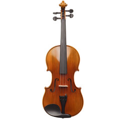 Fototapeta premium Violin isolated, a musical string instrument, brown wooden object, played in a classic music concert or classical orchestra, with a beautiful sound and melody