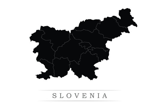 Slovenia map on white background vector. Administrative regions of Slovenia