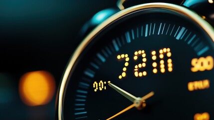 Close-up of a digital speedometer showcasing detailed readings and an elegant design, perfect for automotive enthusiasts.