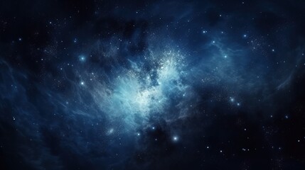 Fototapeta premium A captivating cosmic scene showcasing a vibrant nebula filled with stars and interstellar clouds in deep space.