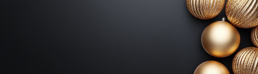 Fototapeta premium Elegant golden ornament on a dark background, perfect for festive and holiday-themed designs and decorations.