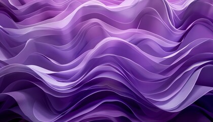 Obraz premium Abstract Purple Curved Layers Forming Waves Showcasing Texture and Depth in Modern Art Style Background with Copy Space