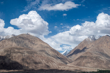 Nubra Vally in Ladakh, India the scenic view of leh ladakh with free space