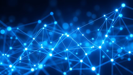 Fototapeta premium Futuristic Digital Network with Blue Connections