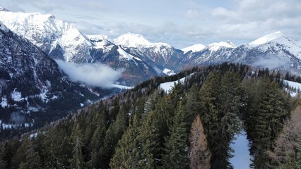 snow covered mountains