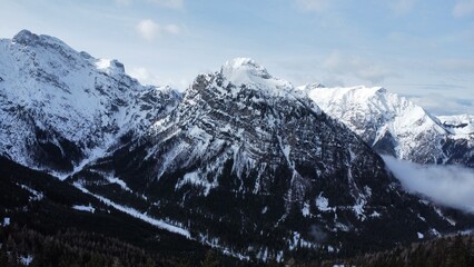 snow covered mountains