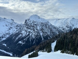 snow covered mountains
