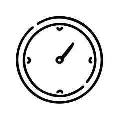Clock Face Icon in Minimalist Black and White